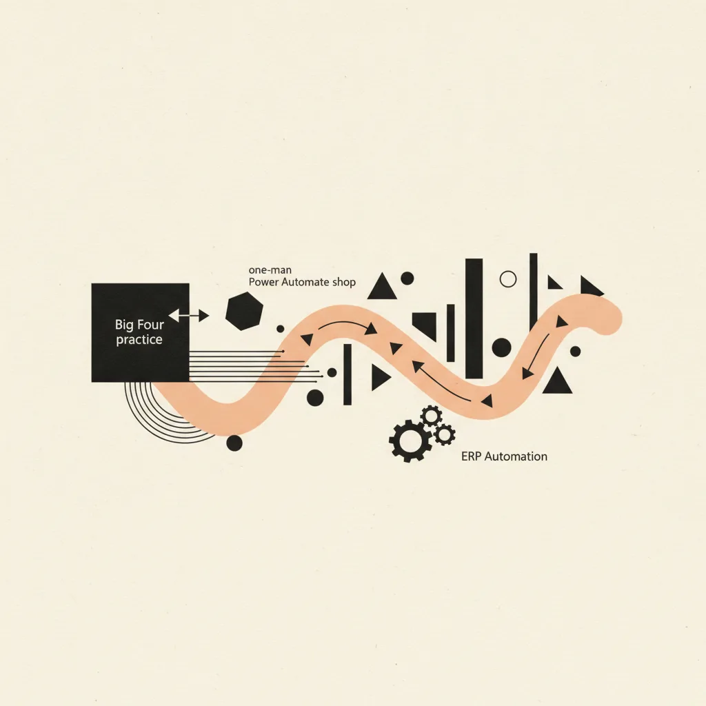 Editorial illustration — Choosing an AI Consultancy for ERP Automation in the UAE