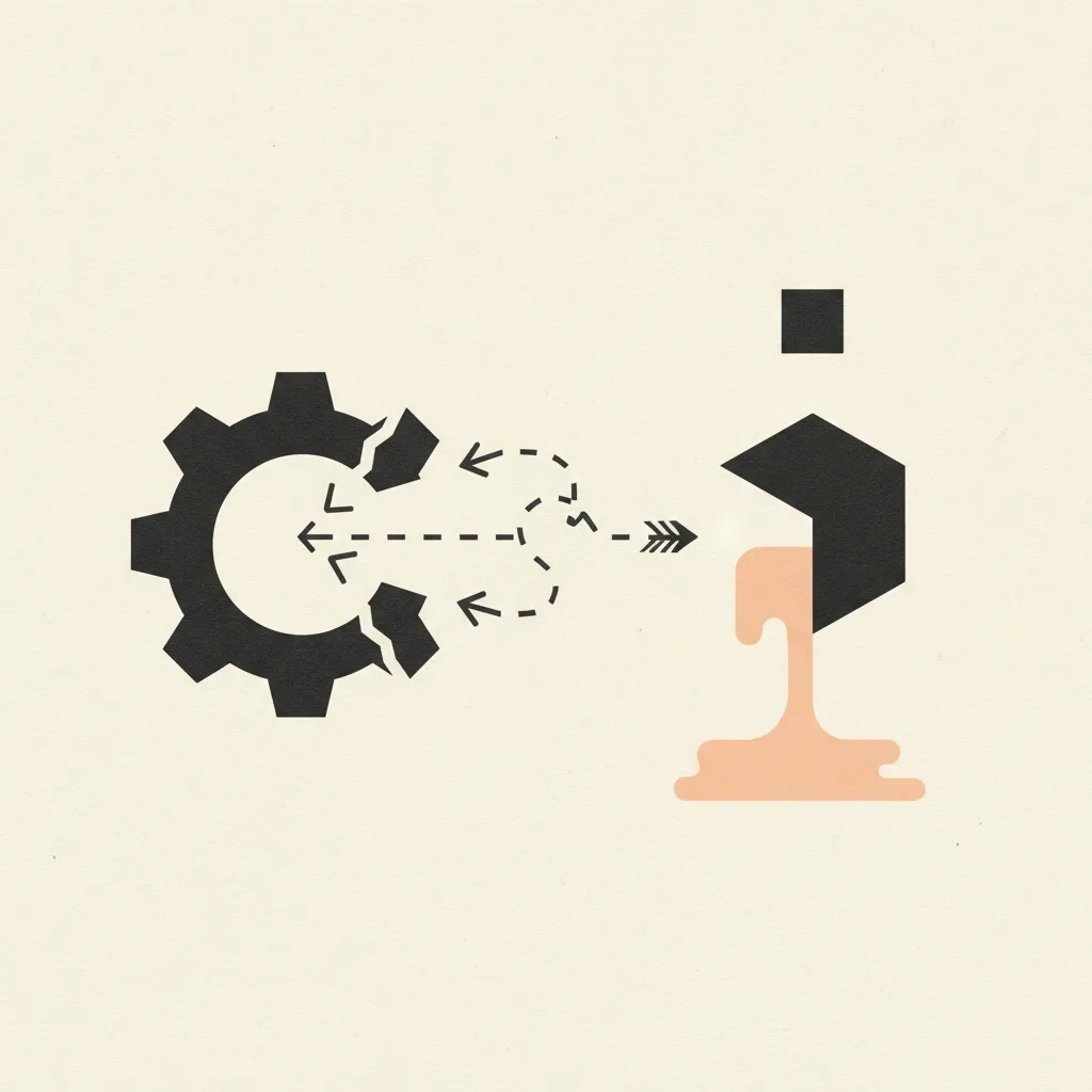 Editorial illustration — When Your Automations Break Quietly: Beyond Zapier